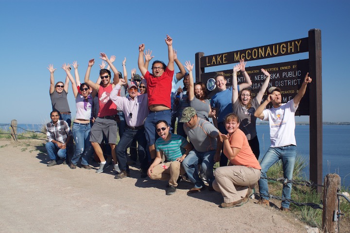 Disease group posing in a humorous manner